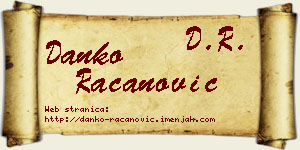 Danko Račanović vizit kartica